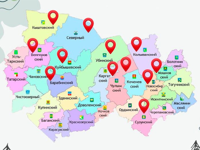 Новосибирская область. Районы, где действует "Лесохранитель".
