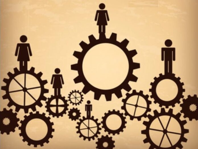 Фигурки людей и шестерёнок