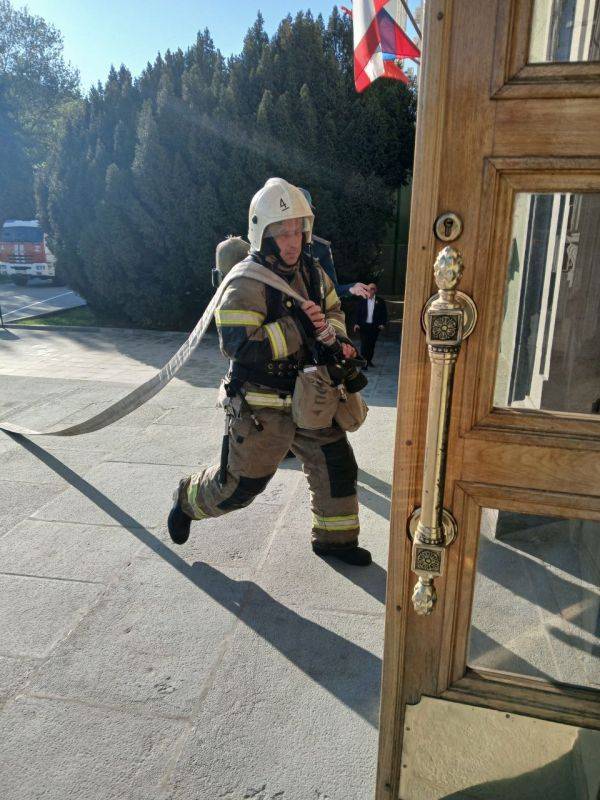 В центре Симферополя ликвидировали условный пожар