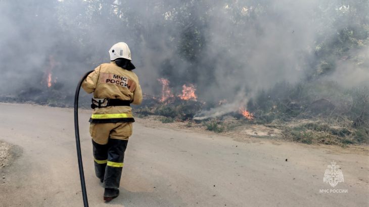 В Судаке на 100 "квадратах" горела сухая трава