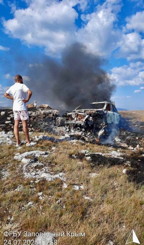 Экстремал на Porsche Cayene устроил шоу в Ялтинском заповеднике