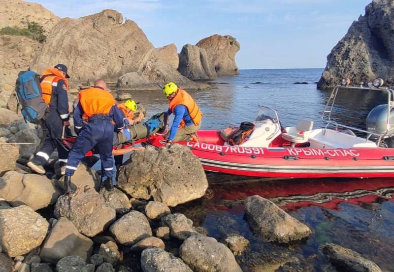 Спасатели Судакского АСО ГКУ РК "КРЫМ-СПАС" оказали помощь мужчине, травмировавшему ногу на мысе Меганом Спасатели Судакского АСО ГКУ РК "КРЫМ-СПАС" оказали помощь мужчине, травмировавшему ногу на мысе Меганом
