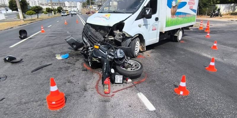 ДТП с пострадавшим мотоциклистом на улице Руднева