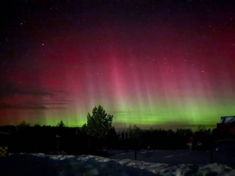 В России наблюдали яркое северное сияние