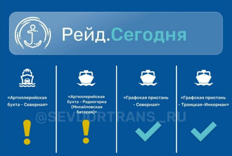 Доброе утро. Морской пассажирский транспорт осуществляет движение