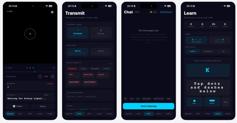 Вышло мобильное приложение Morse Code — Decode & Chat — мессенджер на азбуке Морзе