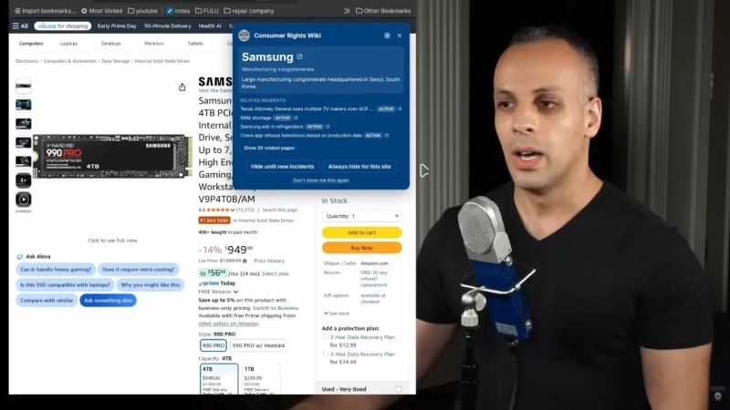Луис Россманн пригрозил Samsung судом из-за &laquo;мошенничества с гарантией на SSD 990 Pro&raquo;