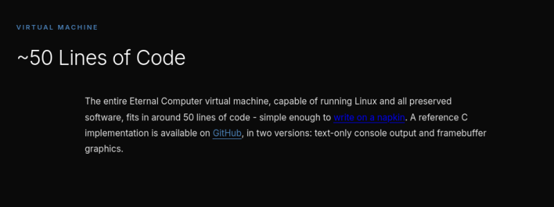 Представлен открытый проект Eternal для запуска Linux на виртуальной машине для долговременного хранения ПО (тысячи лет)