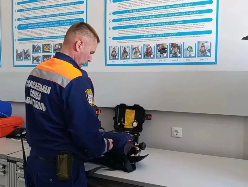 В 11й пожарноспасательной части Спасательной службы Севастополя в селе Павловка начала работу газодымозащитная служба