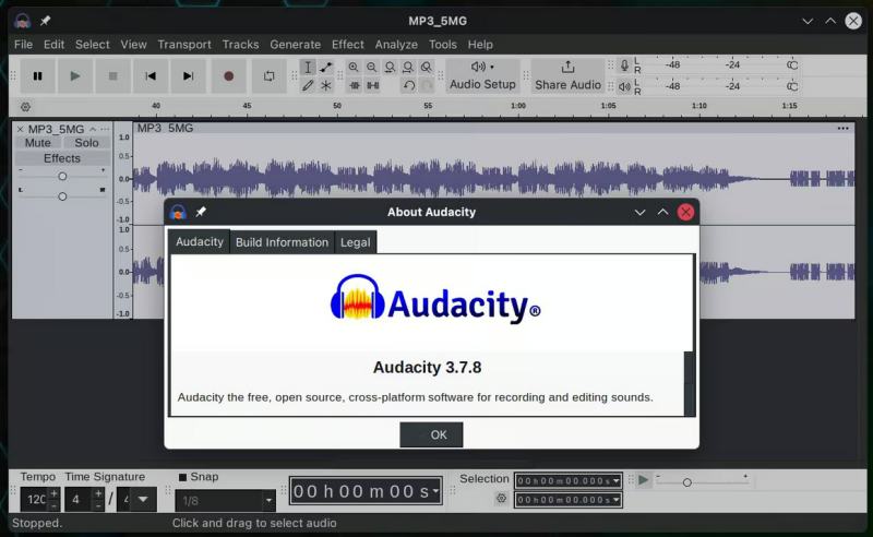 Выпуск открытого редактора звука Audacity 3.7.8