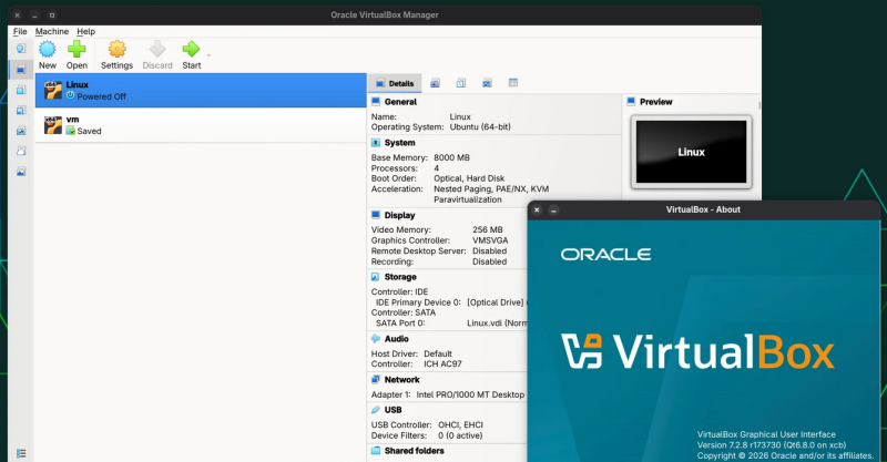 Вышло обновление системы виртуализации VirtualBox 7.2.8