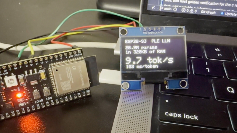 Языковую модель на 28,9&nbsp;млн параметров запустили на&nbsp;микроконтроллере ESP32-S3