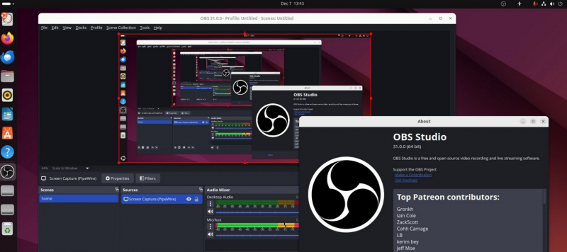 Выпуск обновления системы потокового видеовещания OBS Studio 32.1
