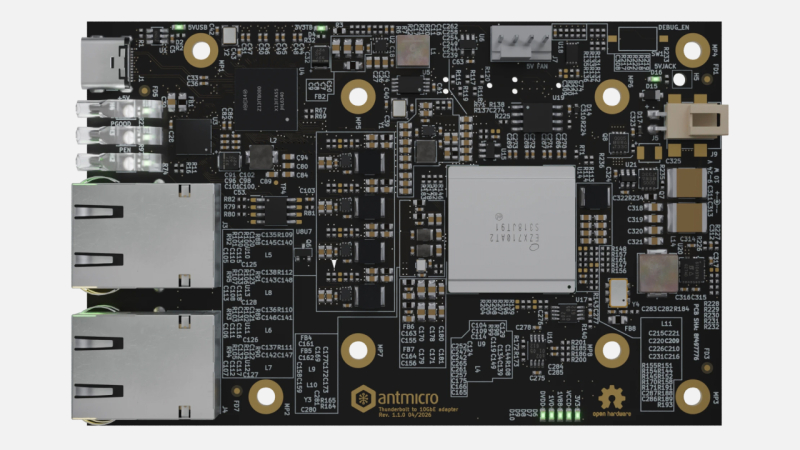 Antmicro представила открытый адаптер Thunderbolt 3 с двумя портами 10GbE