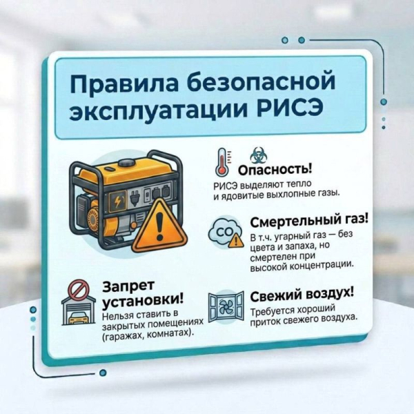 Горсвет: В текущей обстановке безусловно многие прибегают к использованию резервных источников электроснабжения (РИСЭ), в связи с чем, нами разработаны памятки с основными правилами