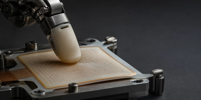 Hybrid robot skin combines EIT location maps with pneumatic force sensing