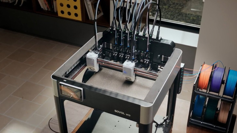 На&nbsp;Kickstarter представили 3D‑принтер Sovol M1D с&nbsp;системой независимых экструдеров и сменой печатающих головок