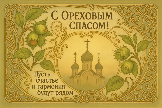Ореховый Спас, Хлебный Спас: красивые яркие открытки с поздравлениями для родных