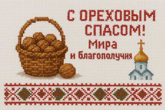 Ореховый Спас, Хлебный Спас: красивые яркие открытки с поздравлениями для родных