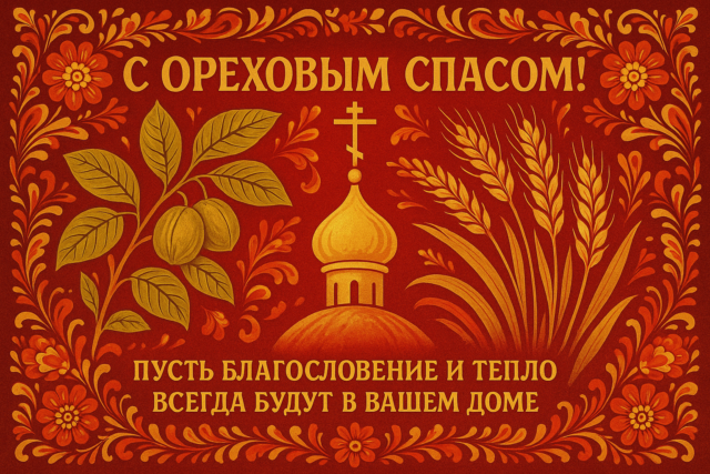 Ореховый Спас, Хлебный Спас: красивые яркие открытки с поздравлениями для родных