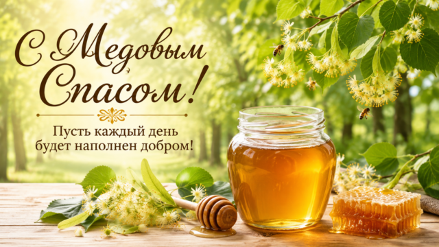 Открытки с Медовым Спасом: скачайте красивые поздравления бесплатно