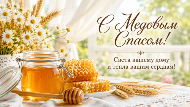 Открытки с Медовым Спасом: скачайте красивые поздравления бесплатно