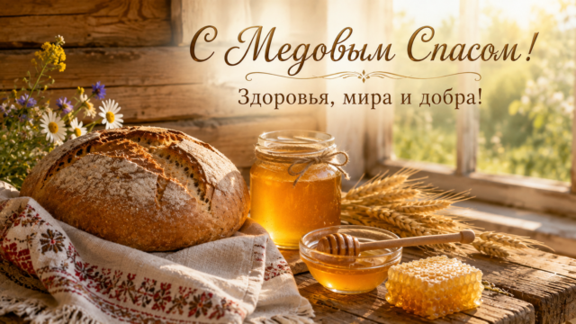Открытки с Медовым Спасом: скачайте красивые поздравления бесплатно