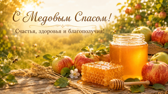 Открытки с Медовым Спасом: скачайте красивые поздравления бесплатно