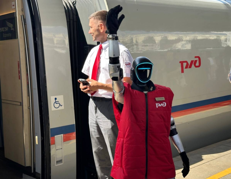 В РЖД представили робота-проводника «Володю» для высокоскоростного поезда «Сапсан»