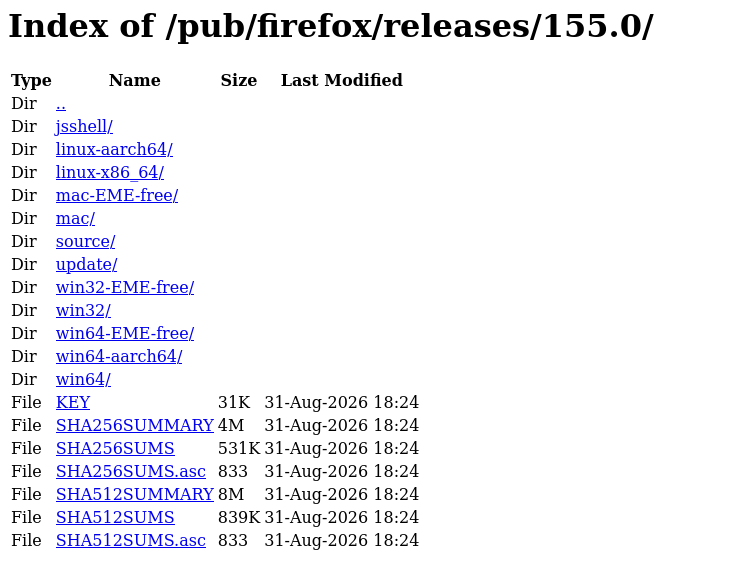 Релиз Firefox 155.0