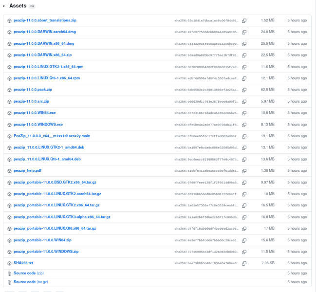 Релиз кроссплатформенного открытого многофункционального архиватора PeaZip 11.0