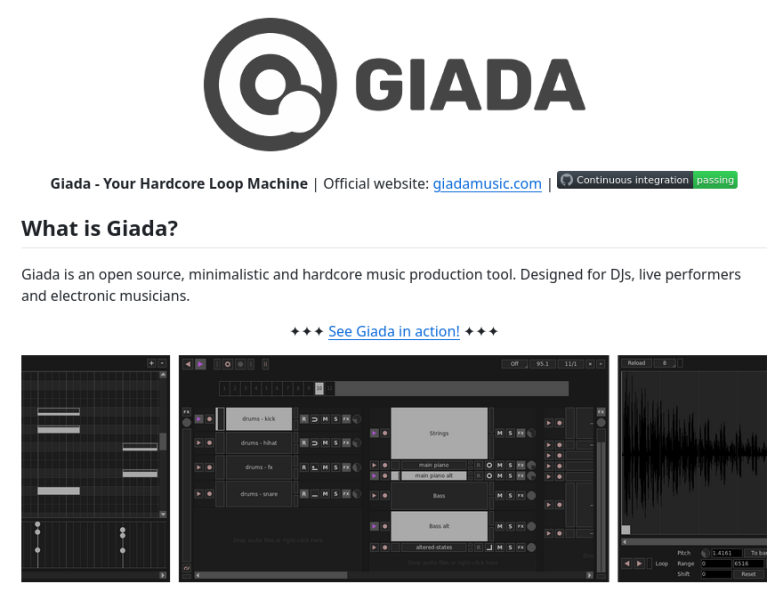 Релиз открытого музыкального ПО Giada 1.5