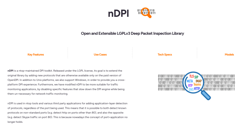 Релиз открытой системы для глубокого инспектирования сетевых пакетов nDPI 6.0