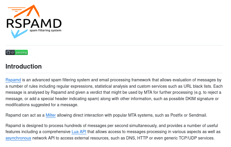 Релиз системы фильтрации спама Rspamd 4.0.0