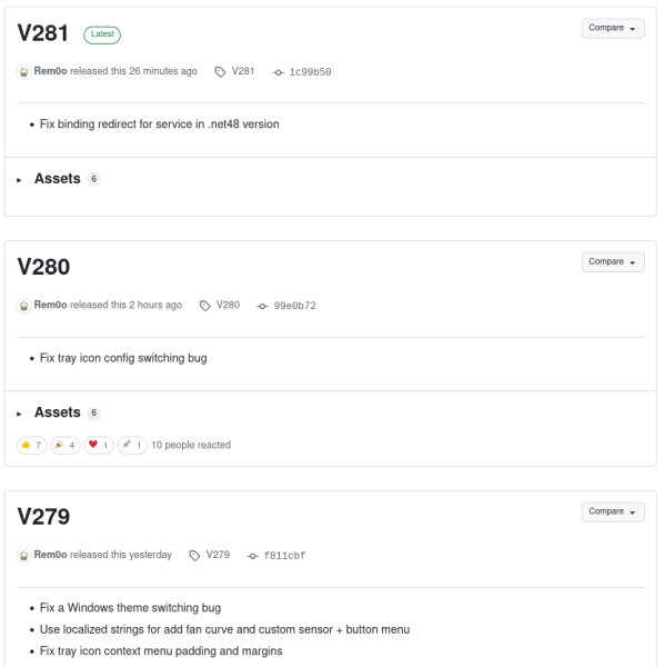 Выпуск открытого проекта Fan Control V280 и сразу V281
