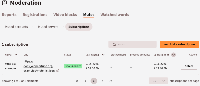Вышел открытый проект пиринговой платформы для видеохостинга PeerTube 8.3
