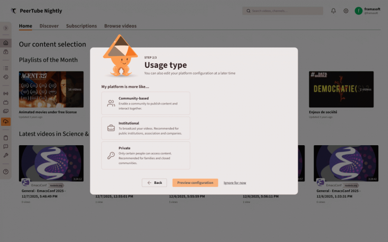 Вышел пиринговый видеохостинг PeerTube 8.2