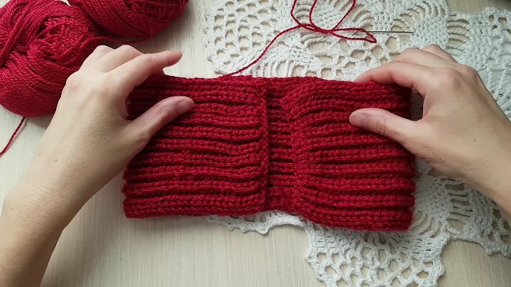 Как связать повязку на голову спицами?