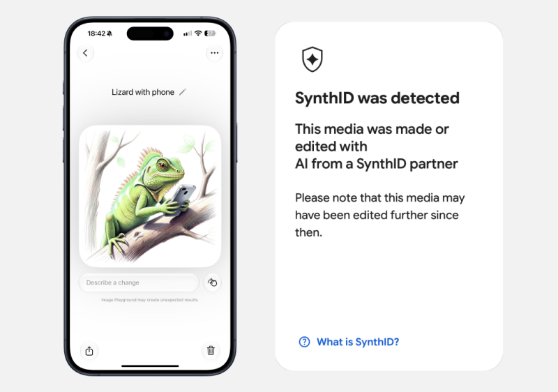 Apple начала помечать изображения, сгенерированные на iPhone, водяными знаками SynthID