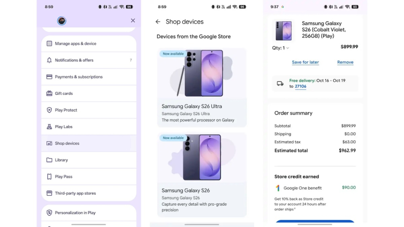 Google начала продавать смартфоны в магазине приложений Play Store