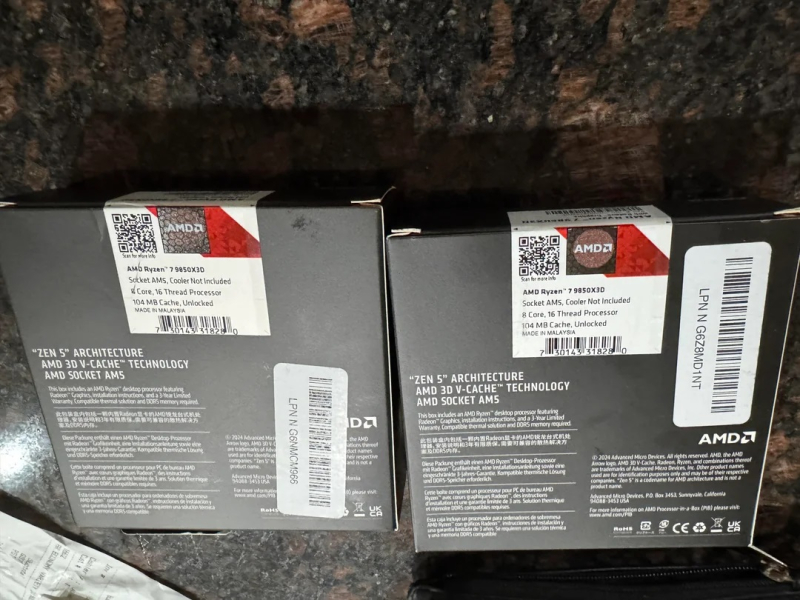 Покупатель дважды заказал процессор AMD Ryzen 7 9850&times;3D на&nbsp;Amazon и оба раза получил Intel Core i3-3000