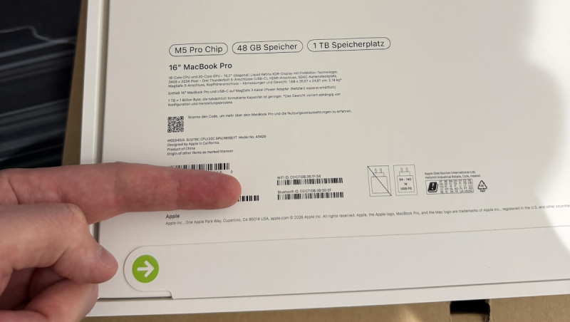 Пользователь Reddit заказал iPad mini на немецком Amazon, а вместо него получил MacBook Pro 16 с M5 Pro